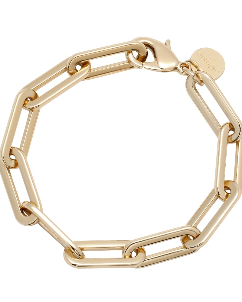 Front of a size 8" Gisele Bracelet 8" Gold in Gold by Eklexic. | dia_product_style_image_id:275300